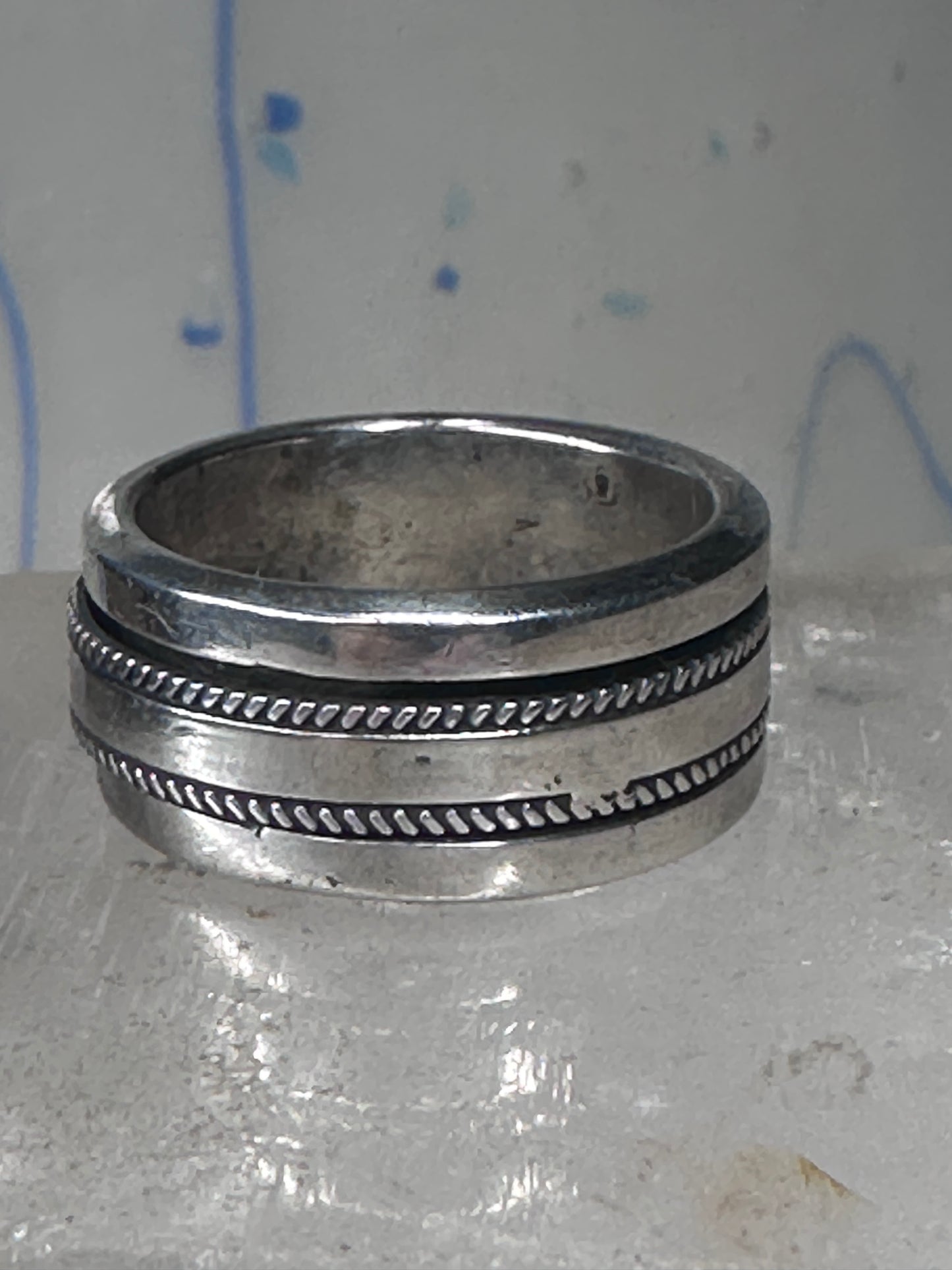 Spinner ring size 7.25 spinner biker band sterling silver women