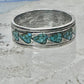 Vintage Sterling Silver Turquoise Chip Heart Inlay Band Ring Size 10 4.1g