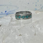 Vintage Sterling Silver Turquoise Chip Heart Inlay Band Ring Size 10 4.1g