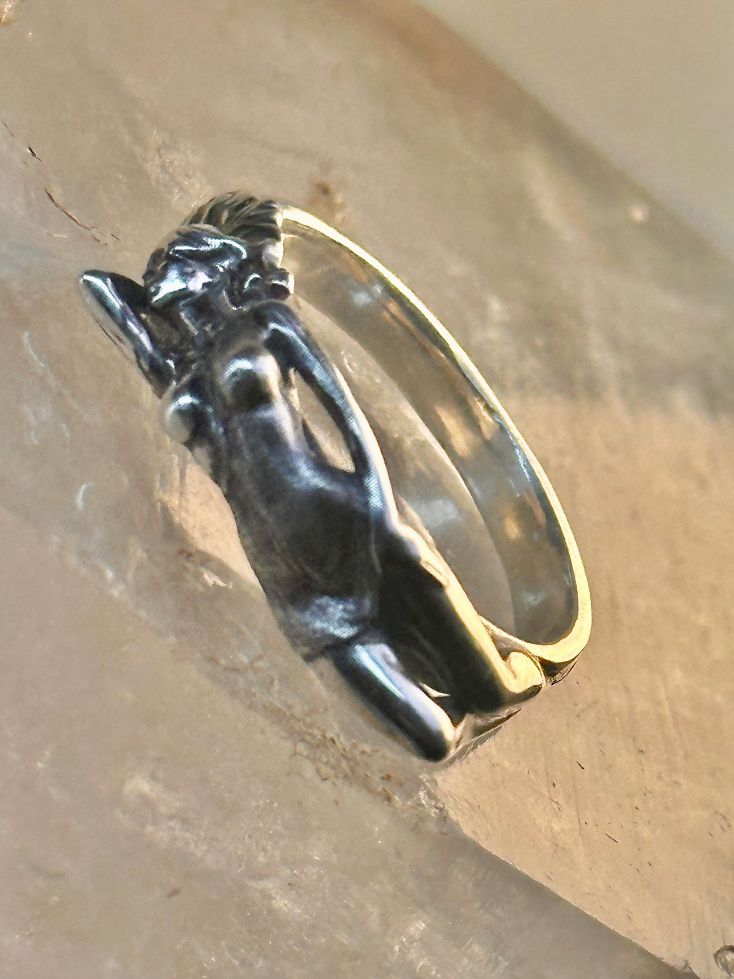 Lady ring women nude band sterling silver size 7.5 women
