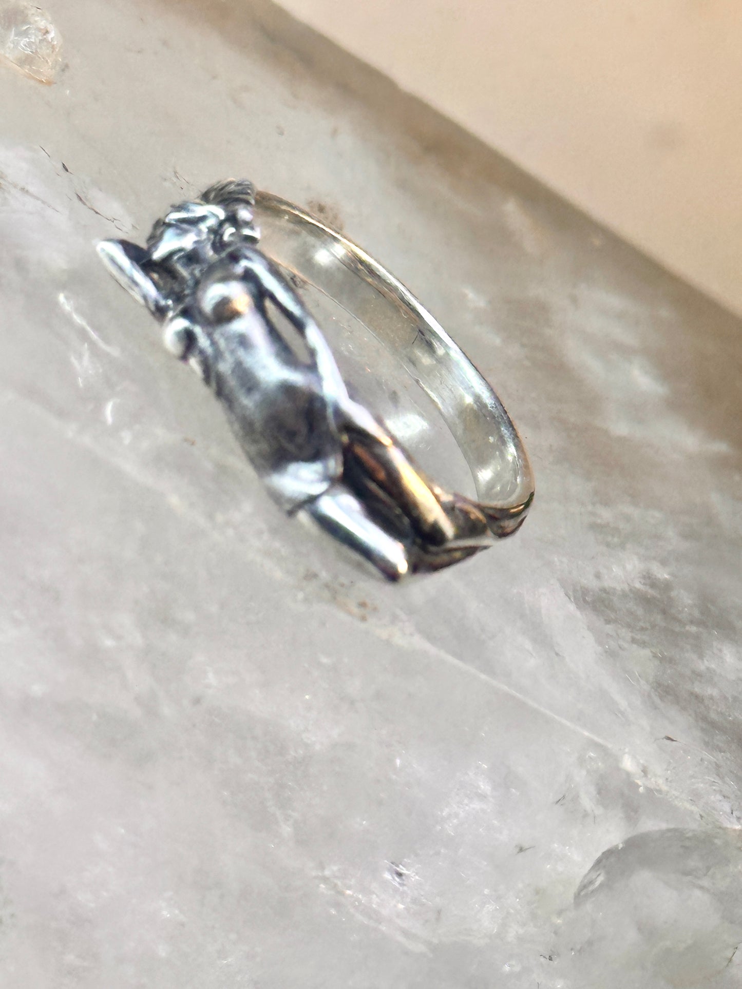 Lady ring women nude band sterling silver size 7.5 women