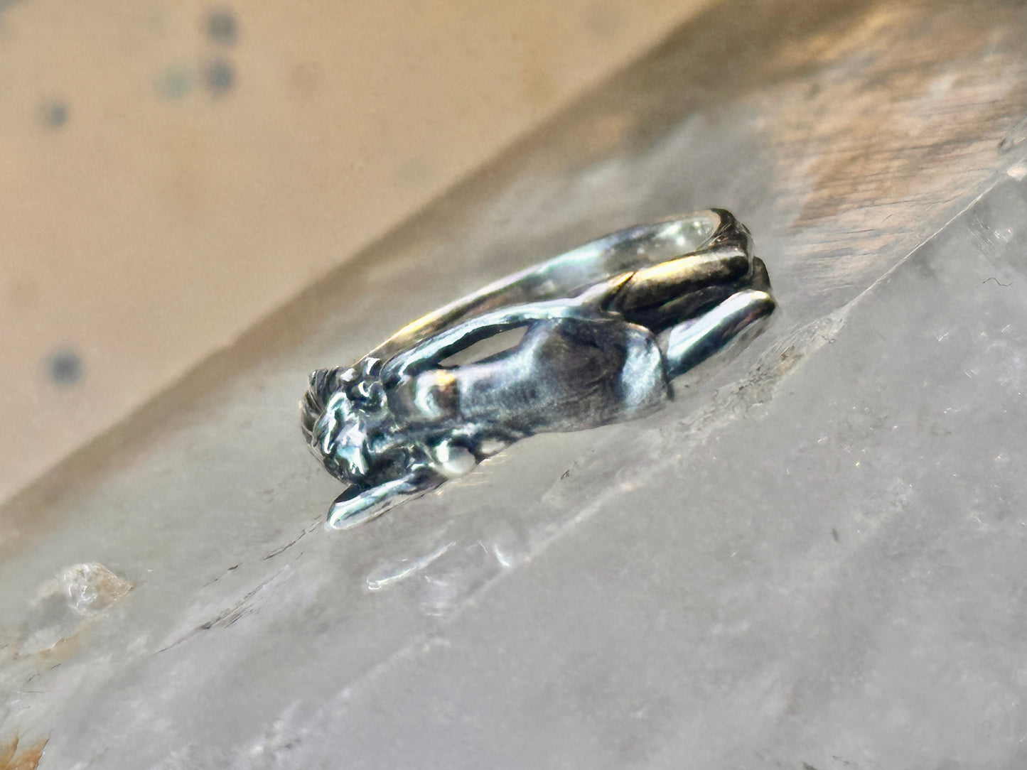 Lady ring women nude band sterling silver size 7.5 women