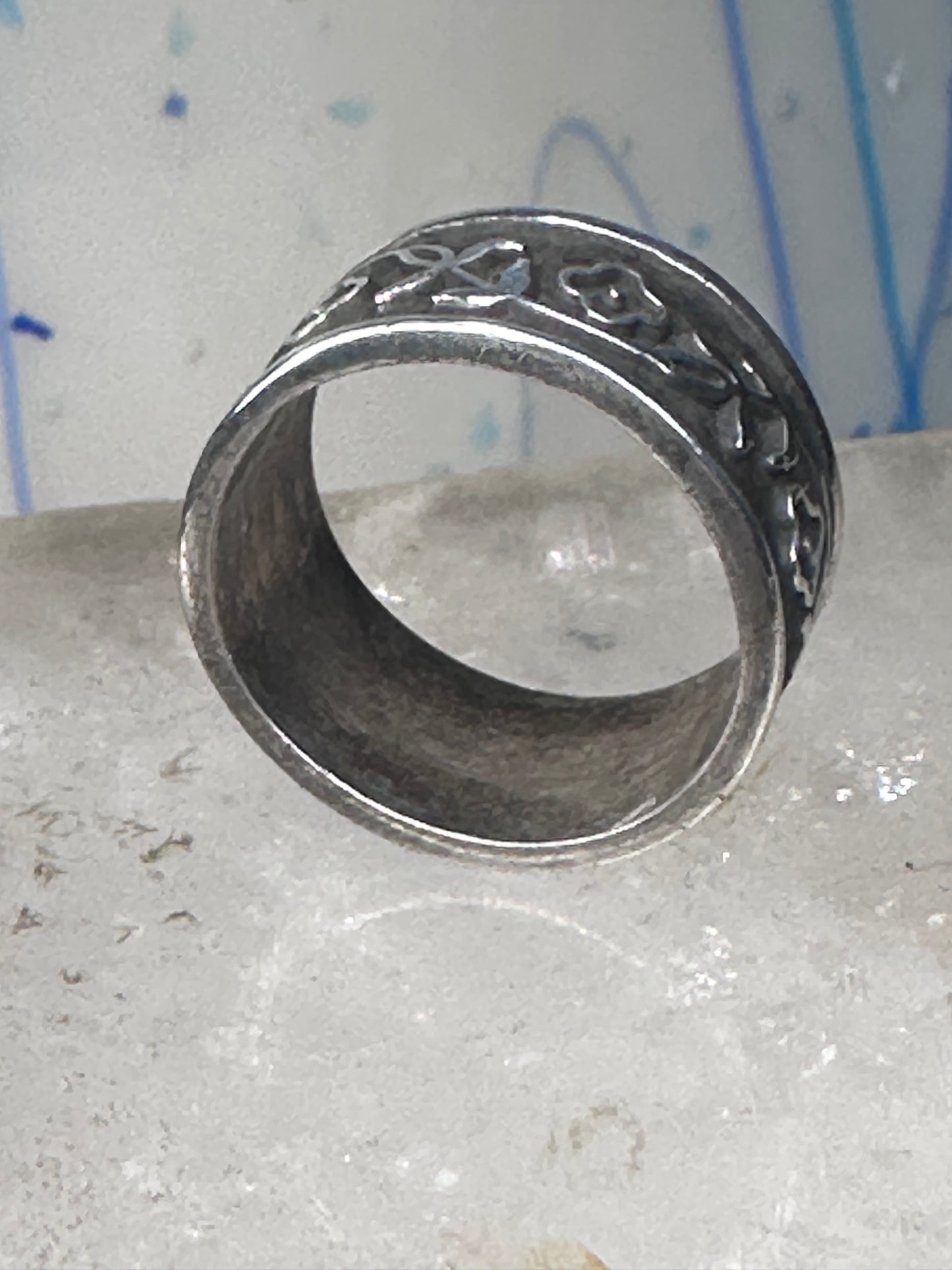 Spinner ring size 7.25 spinner biker band sterling silver women