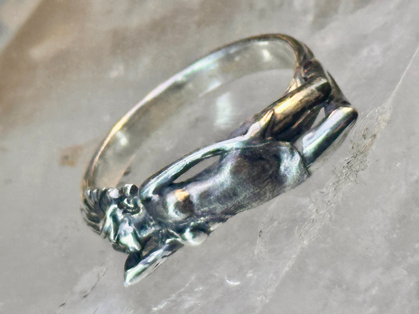 Lady ring women nude band sterling silver size 7.5 women