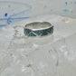 Vintage Sterling Silver Turquoise Chip Geometric Inlay Band Ring Size 7 3.2g 925