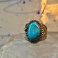 Navajo turquoise ring vintage band sterling silver size 12 women men