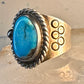 Navajo turquoise ring vintage band sterling silver size 12 women men