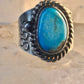 Navajo turquoise ring vintage band sterling silver size 12 women men