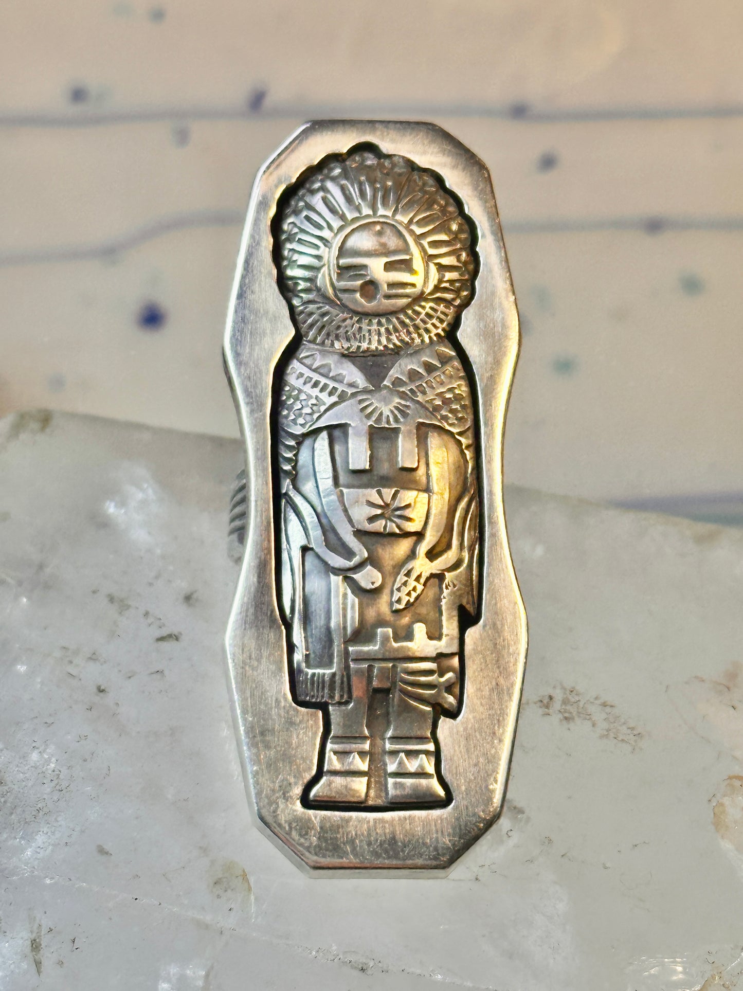 Kachina ring Navajo Hyson Craig IHMSS vintage band sterling silver size 6.75 women men
