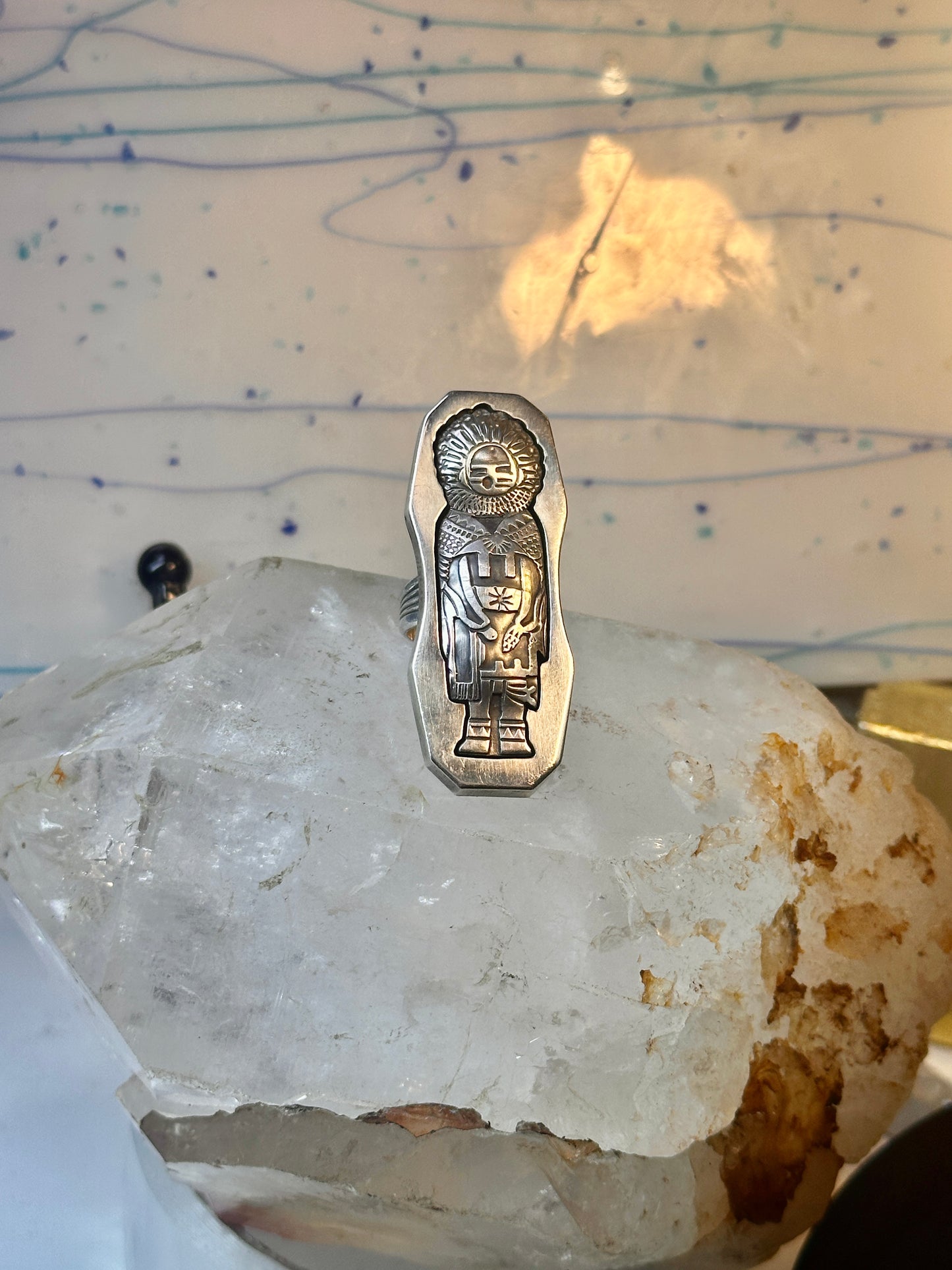 Kachina ring Navajo Hyson Craig IHMSS vintage band sterling silver size 6.75 women men