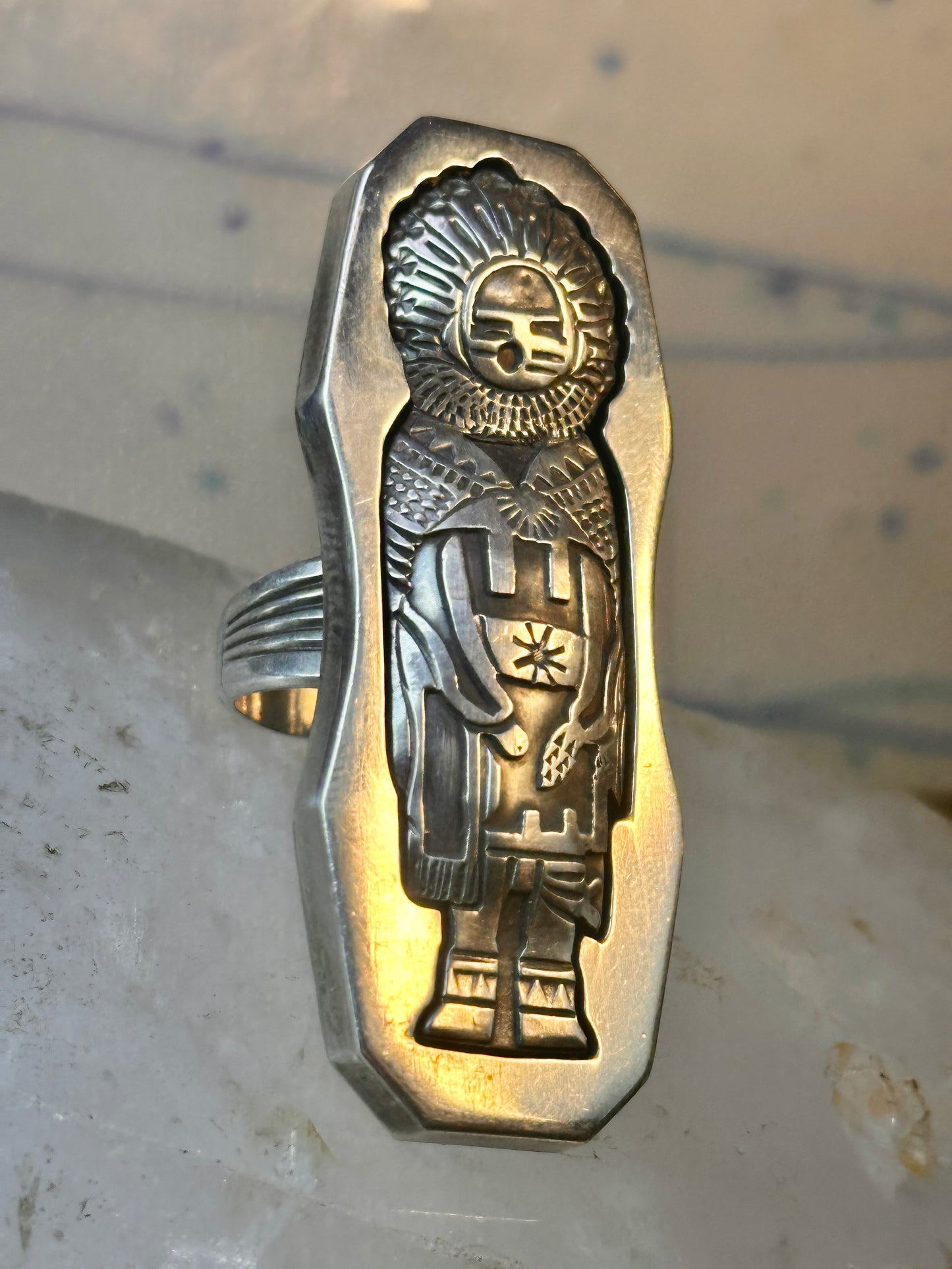 Kachina ring Navajo Hyson Craig IHMSS vintage band sterling silver size 6.75 women men