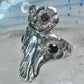Lady with flowers Ring Art Deco Nouveau band leaves size 8 sterling silver women&nbsp;