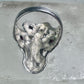 Lady with flowers Ring Art Deco Nouveau band leaves size 8 sterling silver women&nbsp;