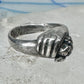 Vintage Sterling Silver Hand Holding Flower Motif Ring Cut Band Size 5.75 925 AS IS