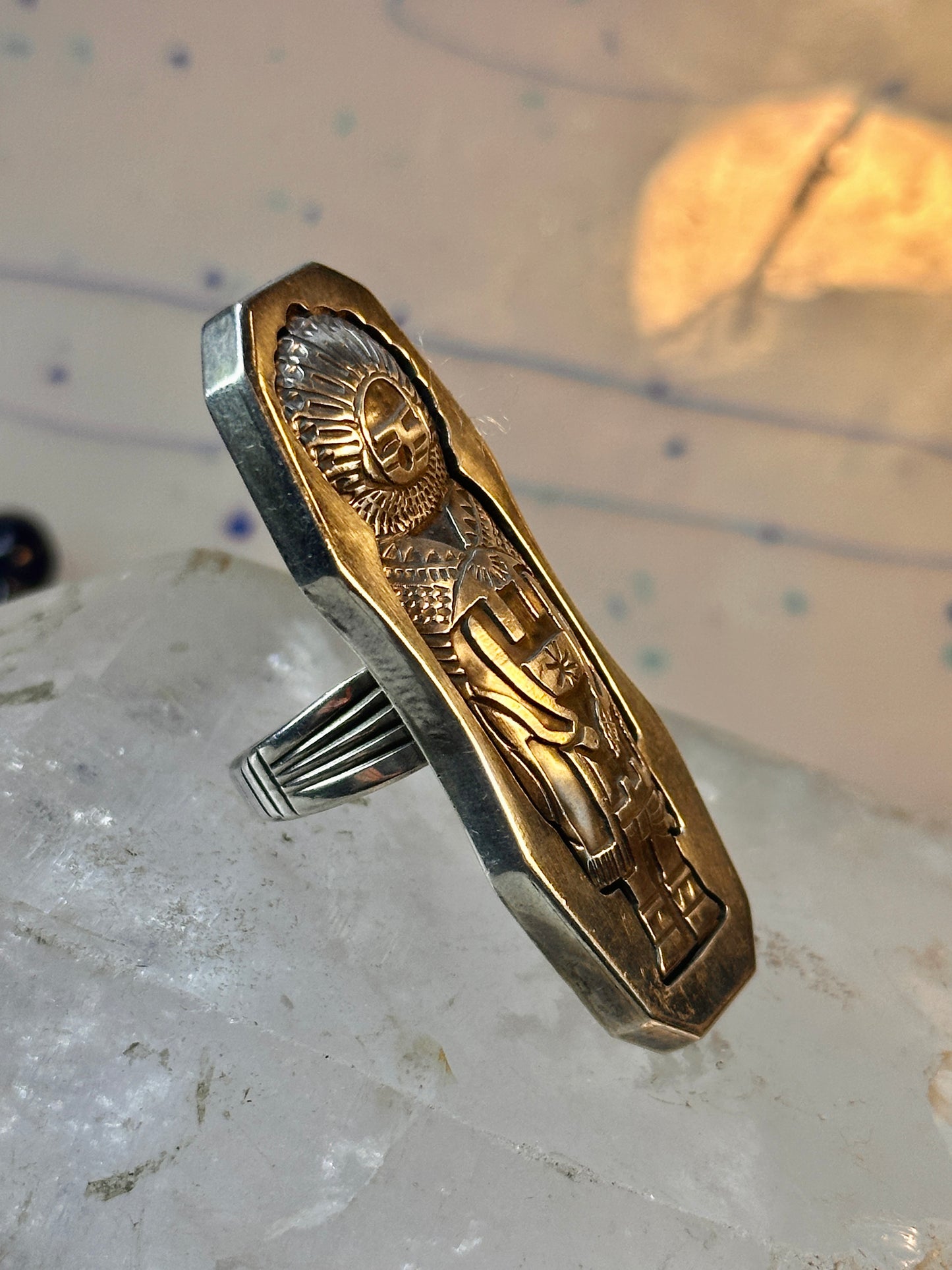 Kachina ring Navajo Hyson Craig IHMSS vintage band sterling silver size 6.75 women men