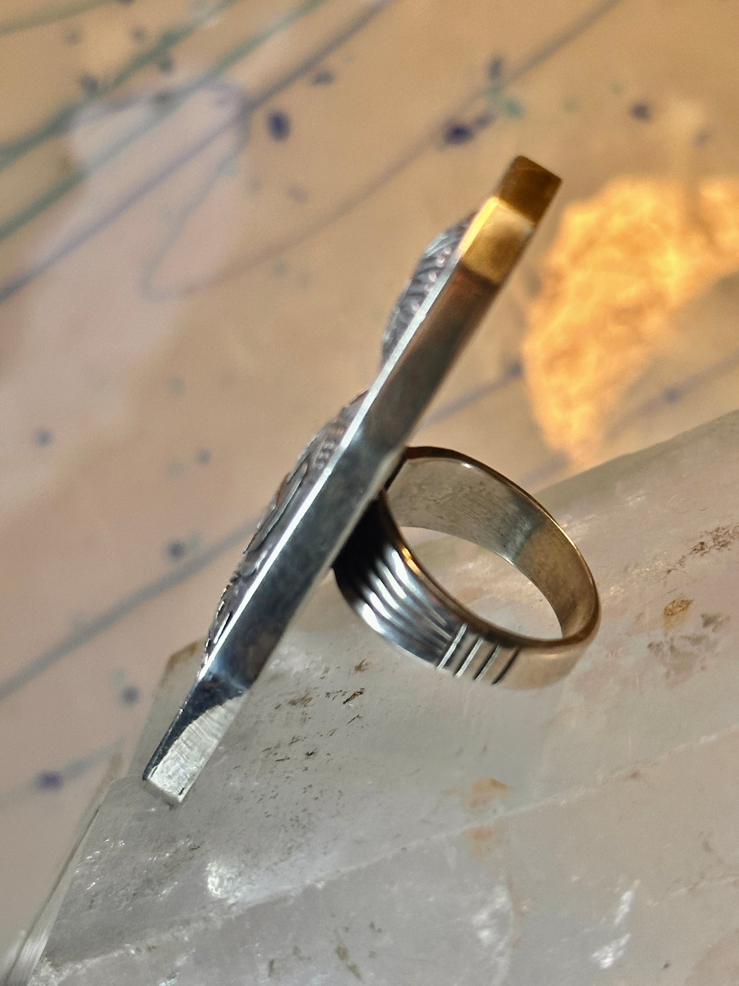 Kachina ring Navajo Hyson Craig IHMSS vintage band sterling silver size 6.75 women men