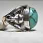 elephant ring turquoise size 7.25 cigar band women sterling silver