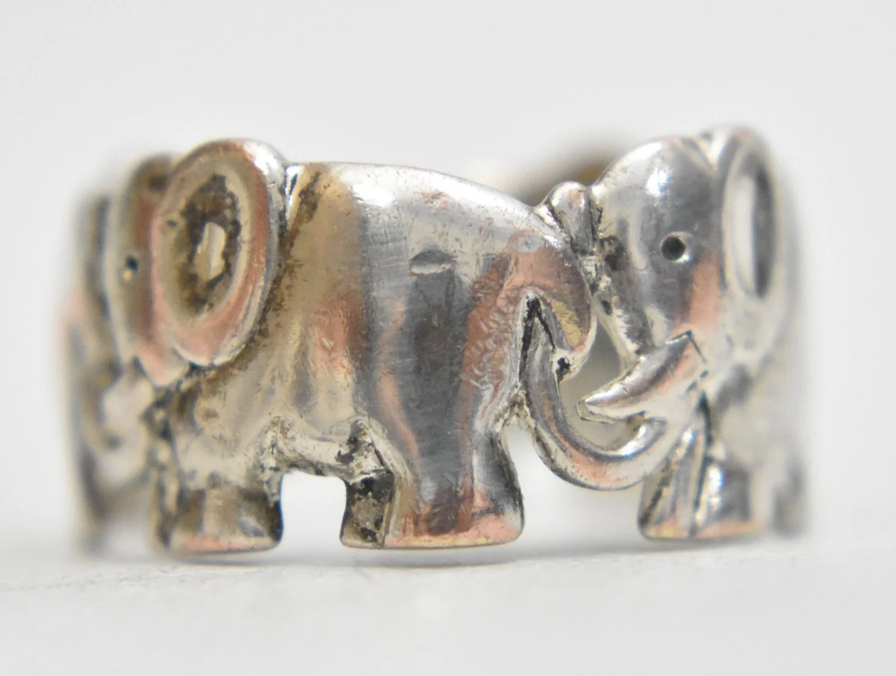 Elephant Ring size 7.75  elaphant band mystery metal