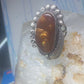 Fire Agate ring Navajo sterling silver  beaded design size 5 women girls