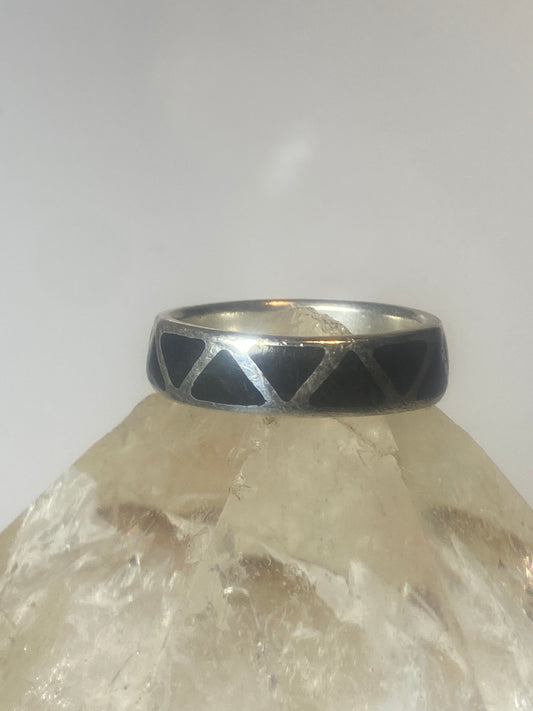 Onyx ring southwest wedding band size 13 sterling silver women men