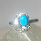 Turquoise ring southwest pinky floral leaves blossom baby children women girls  o