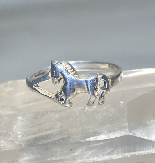Horse ring size 7 pinky band cowgirl sterling silver women