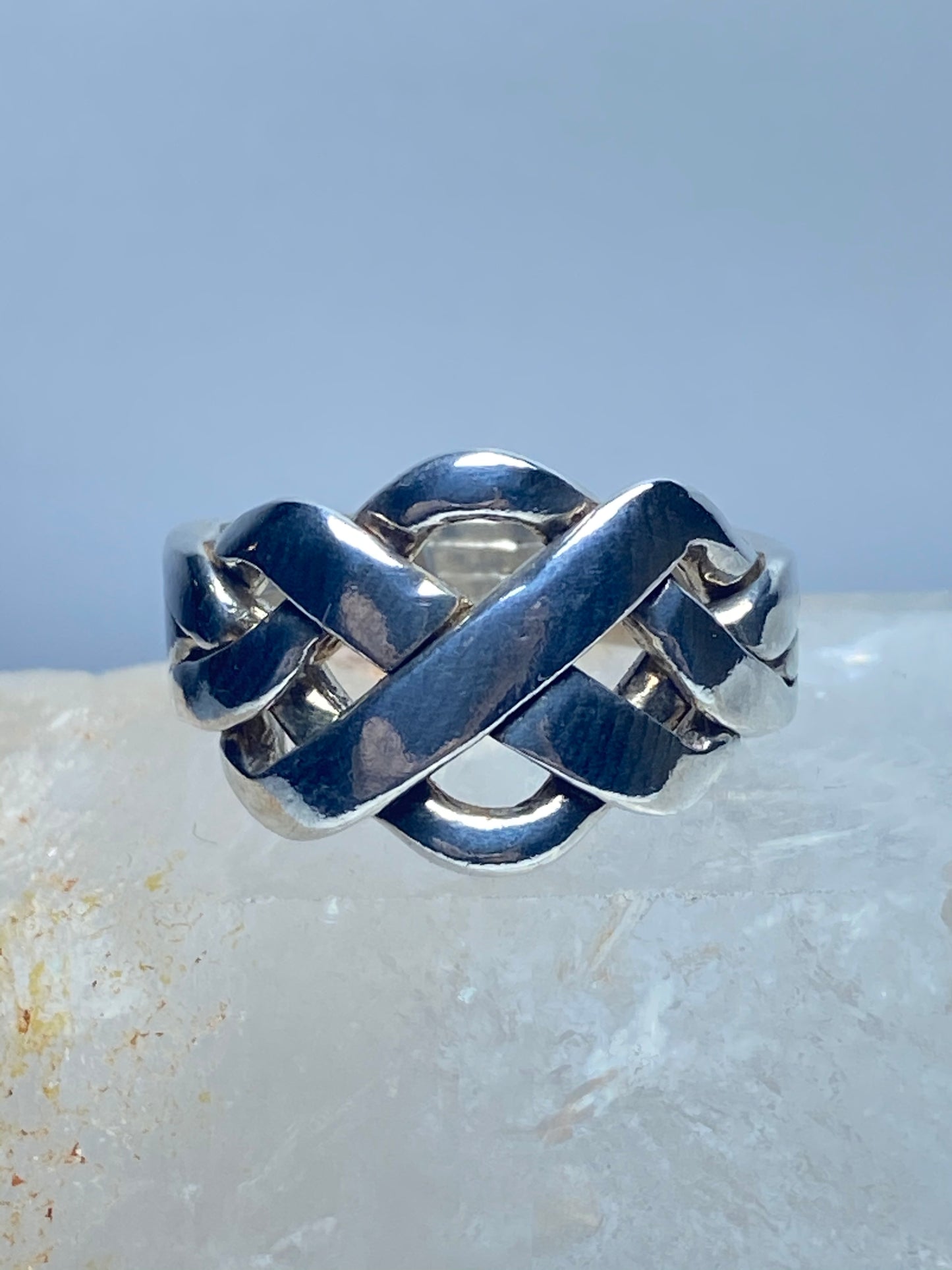 Puzzle ring band wedding sterling silver women men a – SpiritbeadNW