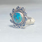 Turquoise ring round Navajo southwest sterling silver women girls