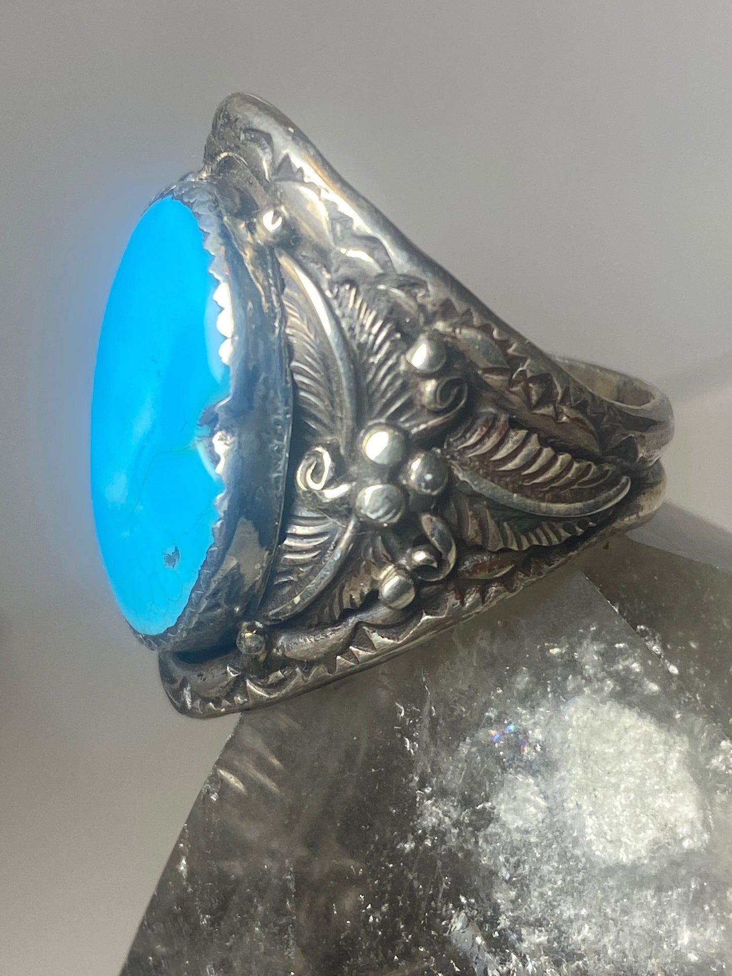 Turquoise ring size 11.25 Navajo southwest sterling silver women men