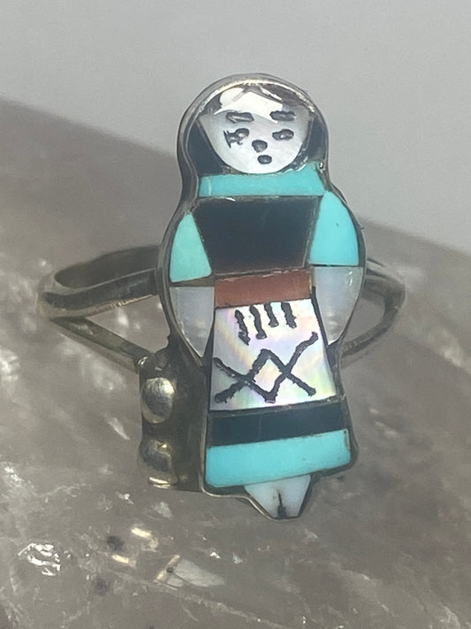 Corn Maiden ring size 5.75 sterling silver turquoise mother of pearl lady women girls