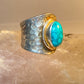 Turquoise ring spoon design sterling silver women girls