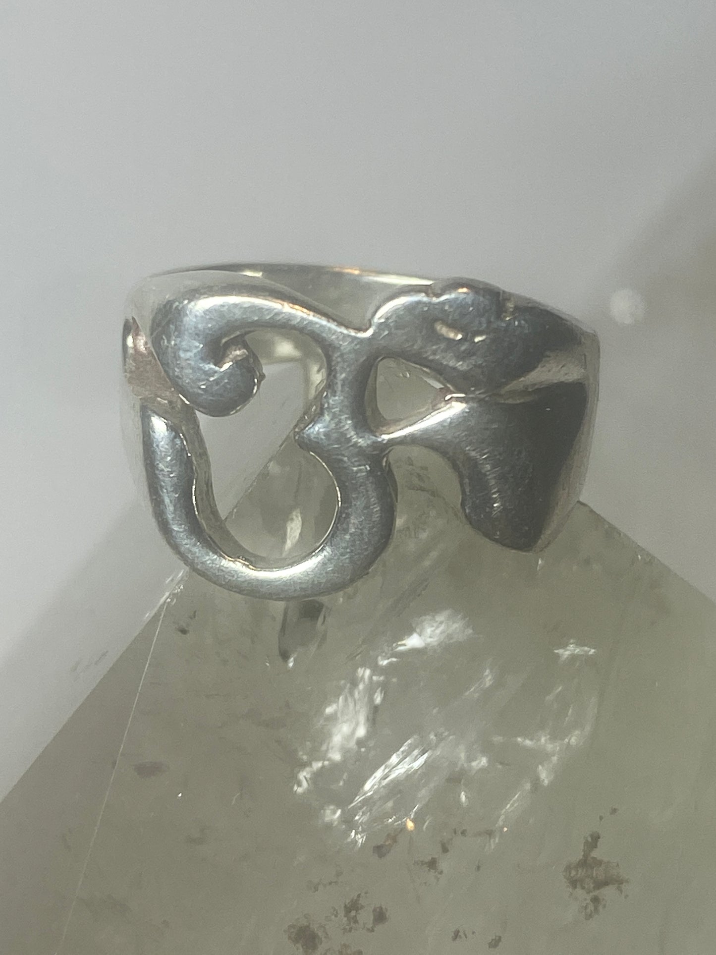 Ohm ring sound off the universe band sterling silver women men