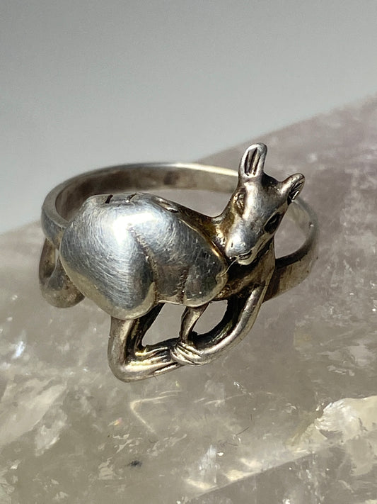 Kangaroo poison ring band sterling silver women girls