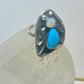 Spider ring Navajo turquoise mother of pearl sterling silver women