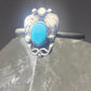 Turquoise Ring petite point southwest pinky sterling silver women girl ff