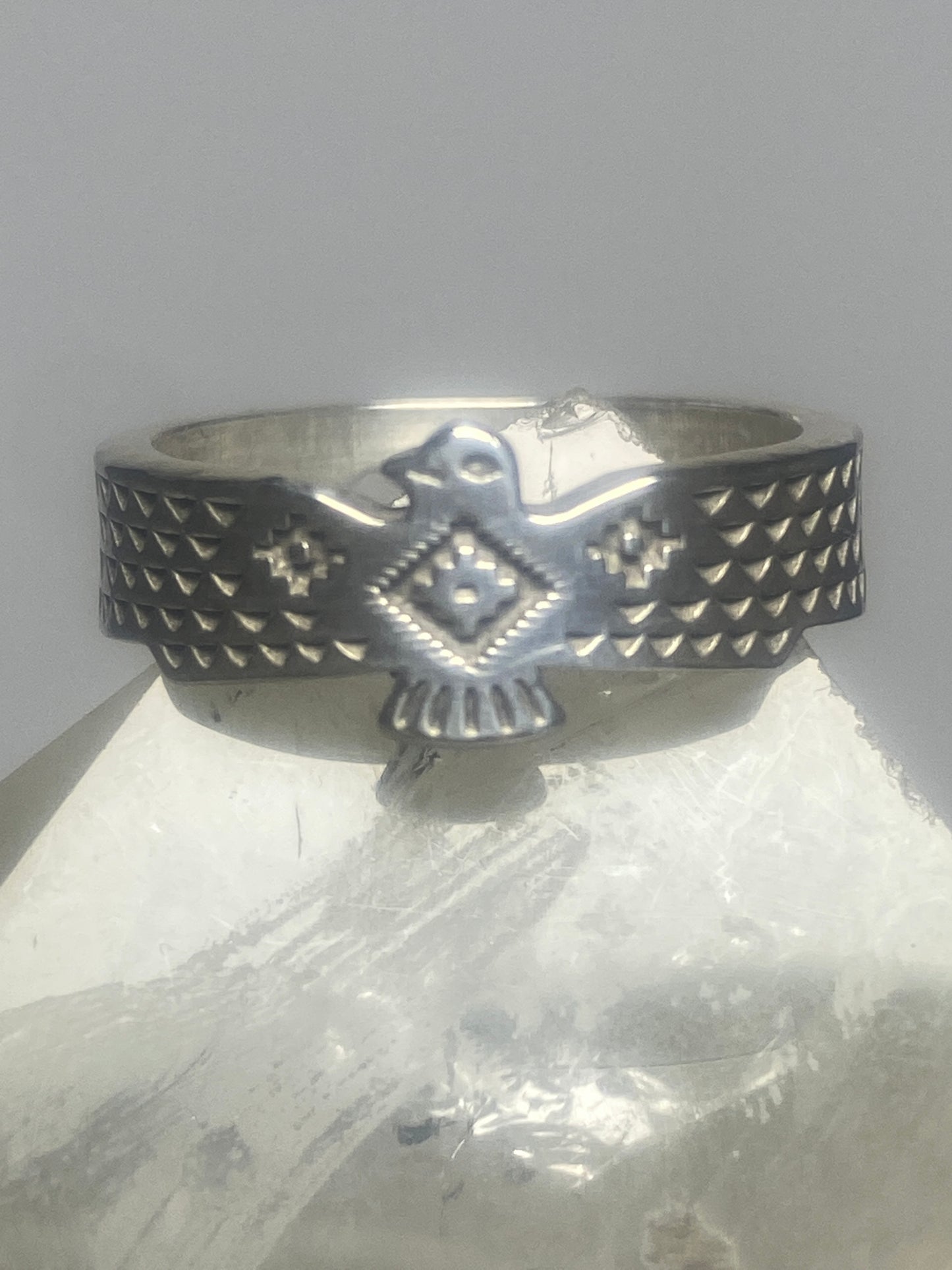 Phoenix  Ring sterling silver southwest band women men by T Skies