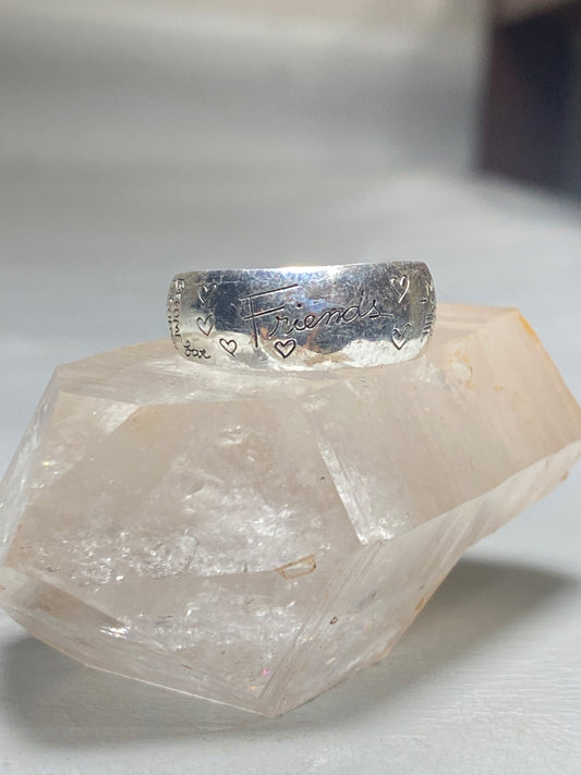 Friend ring friendship band BFF heart love sterling silver women girls