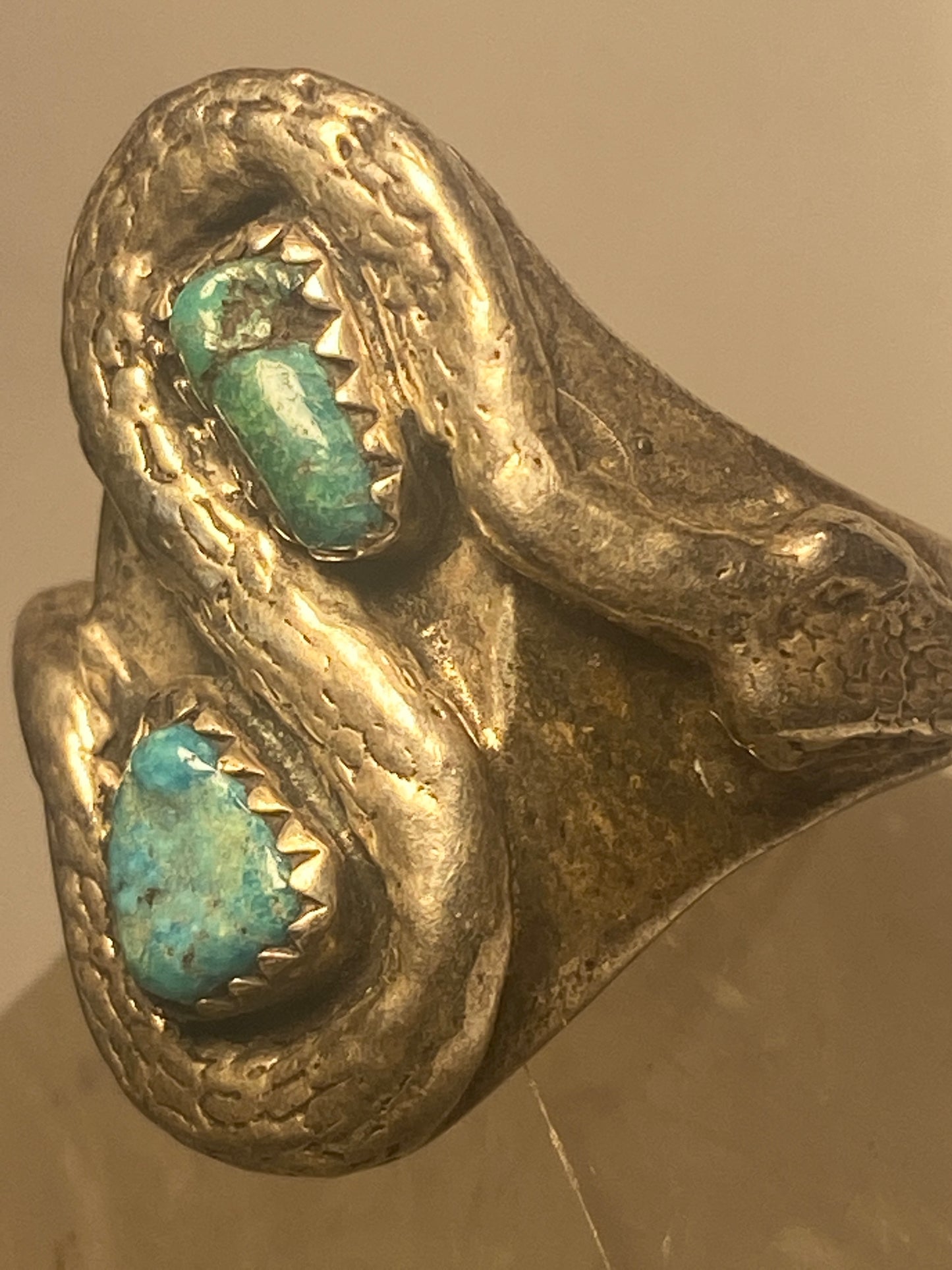 Turquoise ring snake long southwest leaves men women