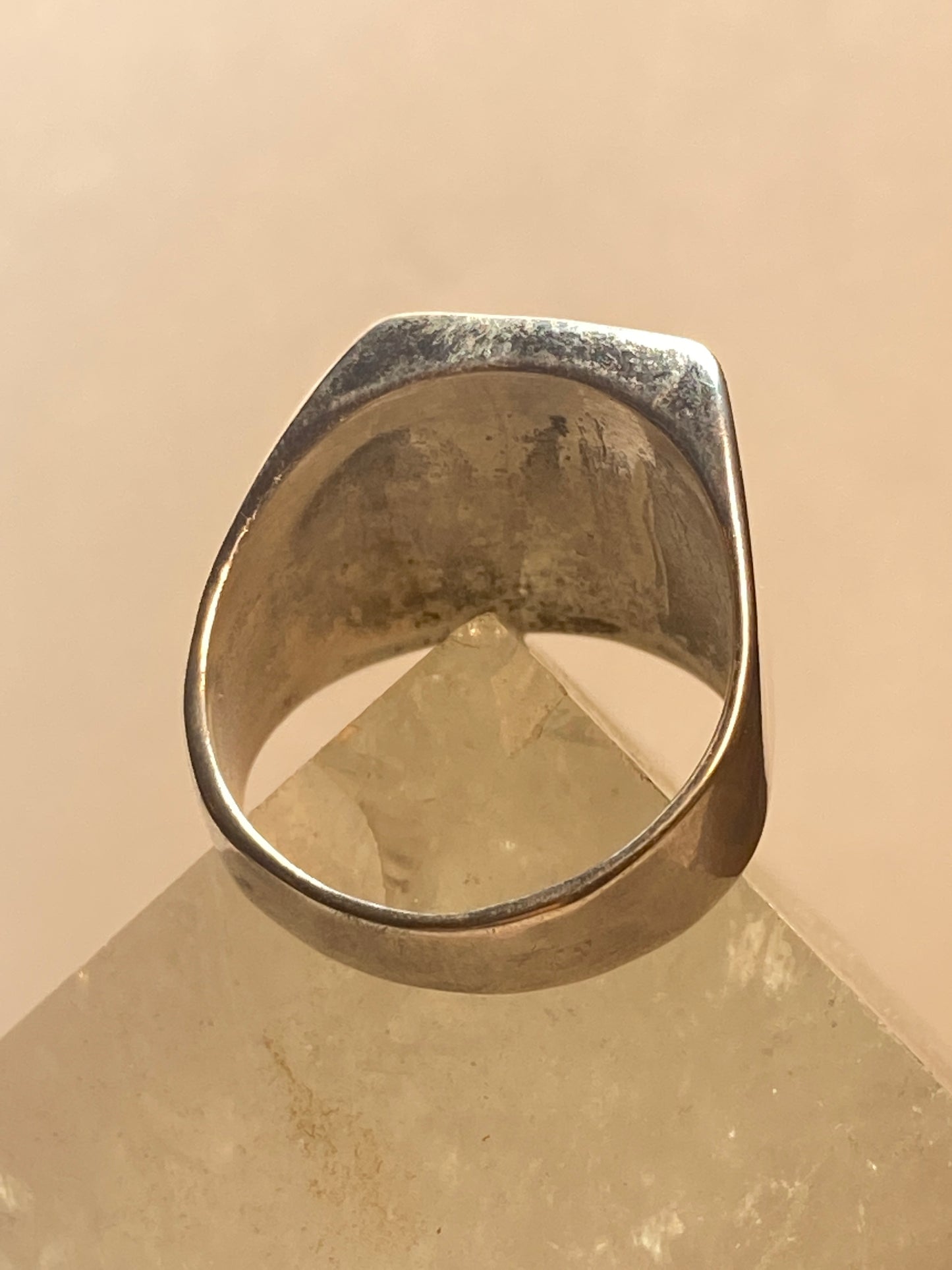 Black ring size 10.75 green band southwest sterling silver men