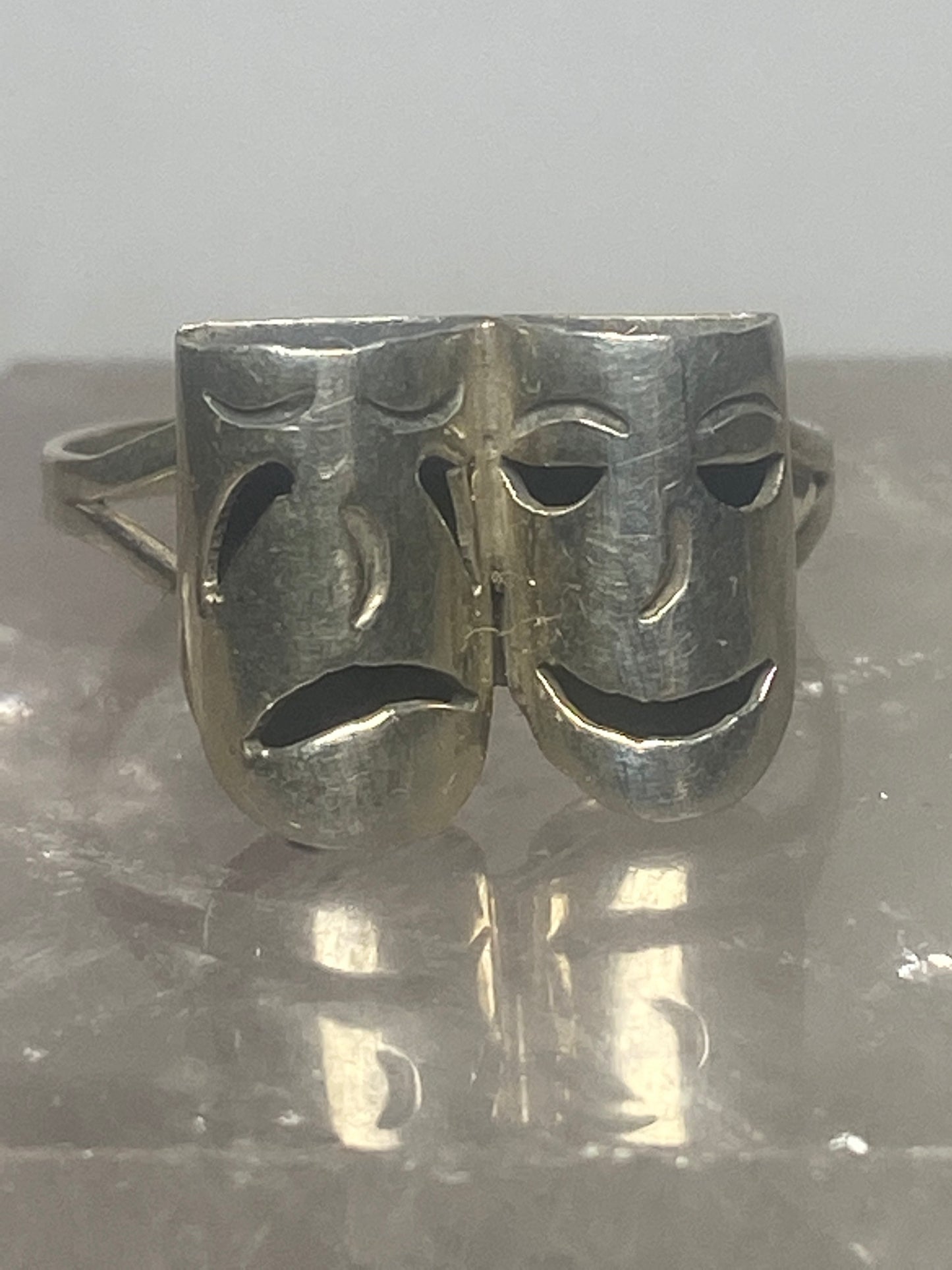 Tragic comic ring size 5.50 sterling silver tragedy comedy theatrical band theater women girls