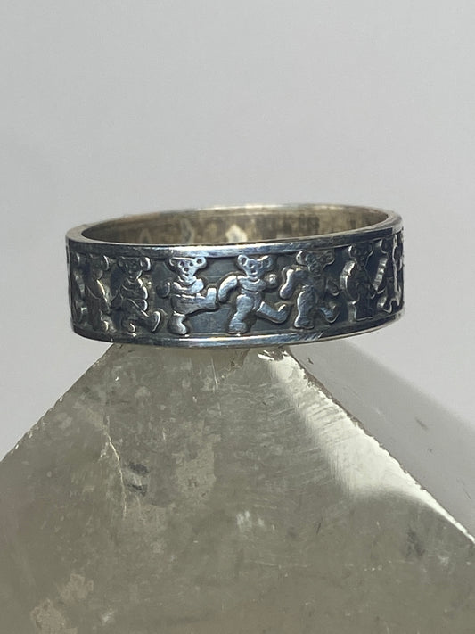 Grateful Dead ring Dancing Bears  band sterling silver women