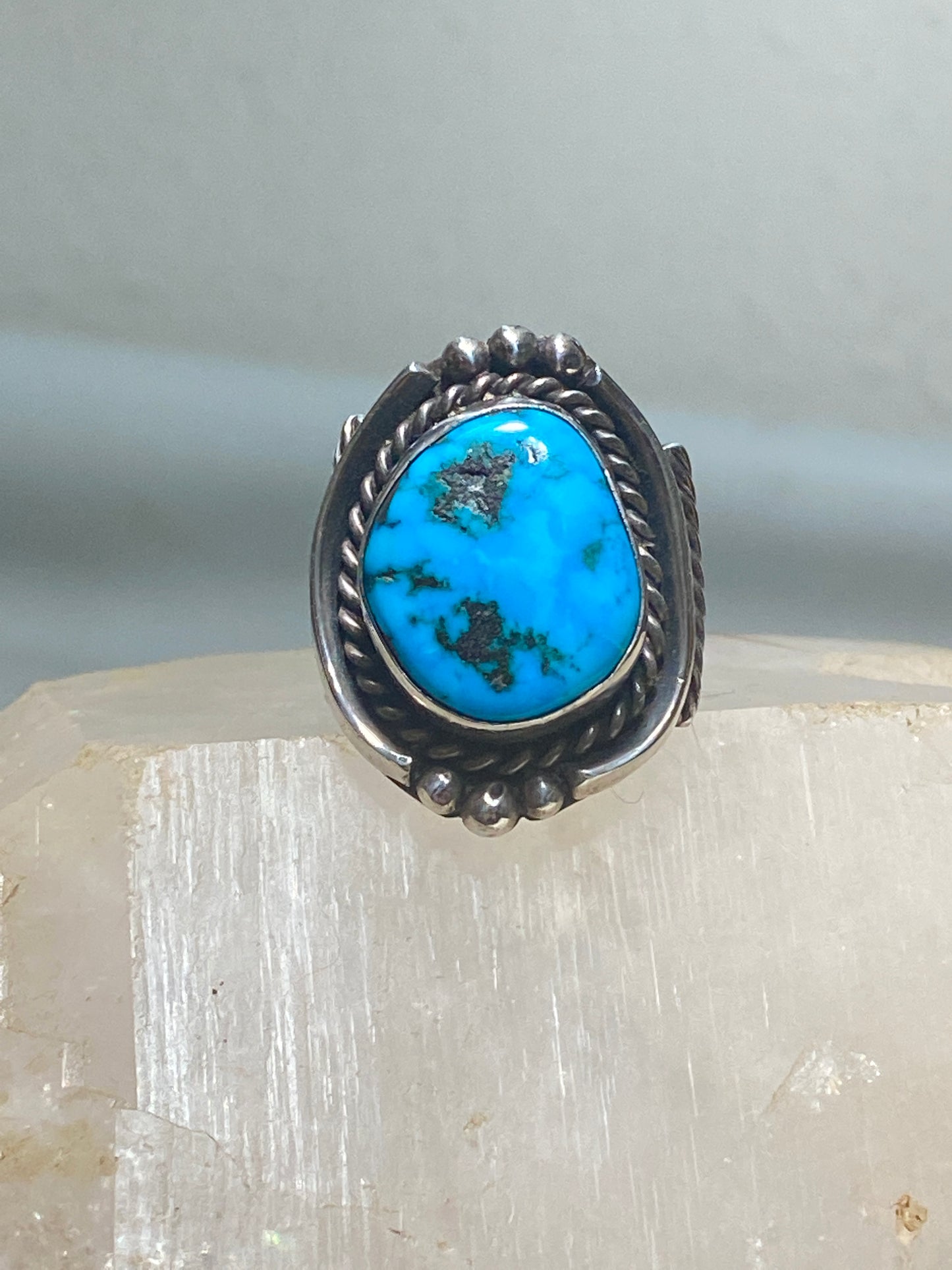 Turquoise ring Navajo sterling silver women men