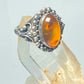 Amber ring sterling silver women