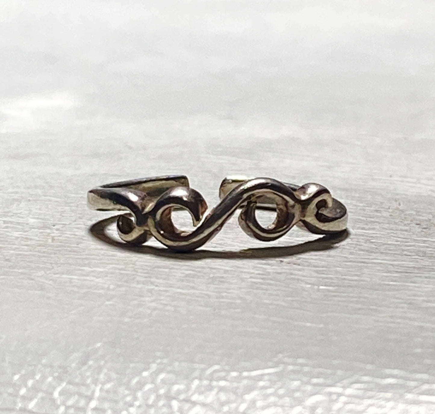 Scroll toe ring floral band sterling silver women girls