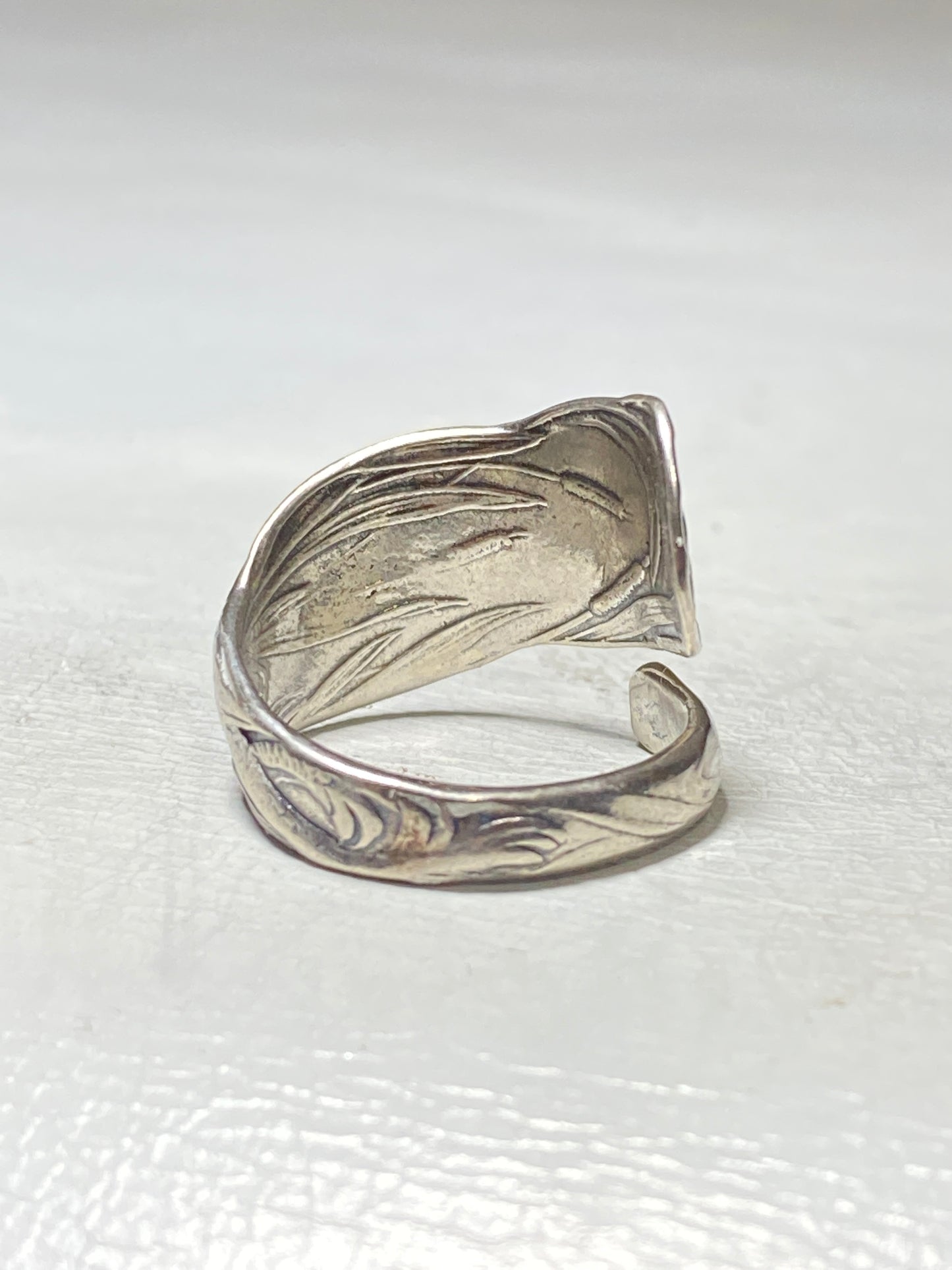 Spoon mermaid ring naked lady Marsh Plant band Shell sterling silver