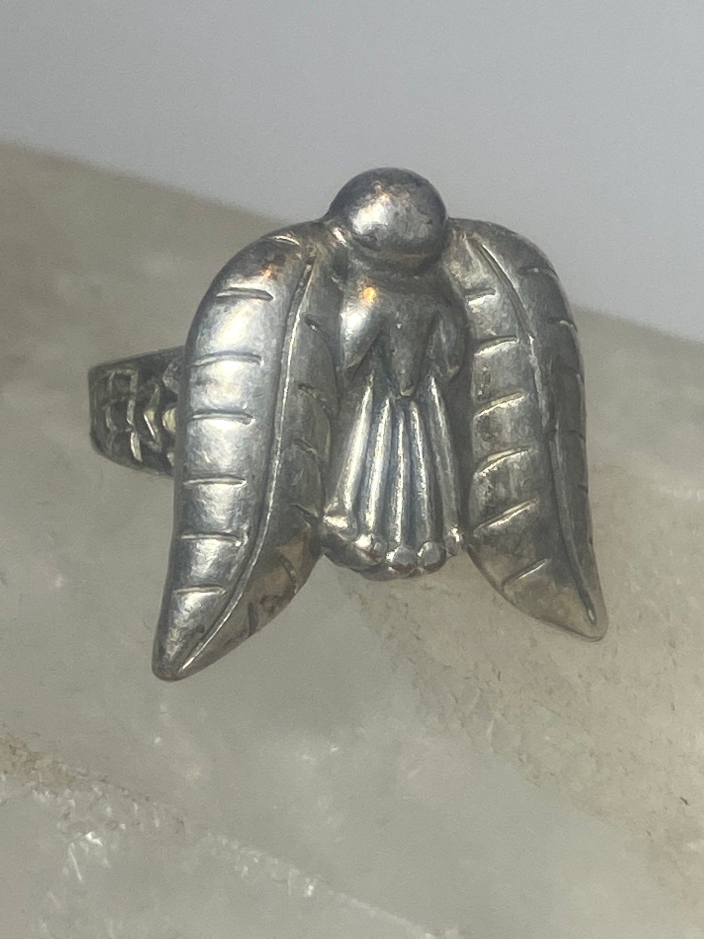Angel ring size 5.75 southwest feather band sterling silver women