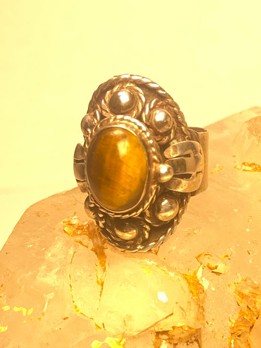 Poison ring size 6 Tiger eye Mexico sterling silver women girls