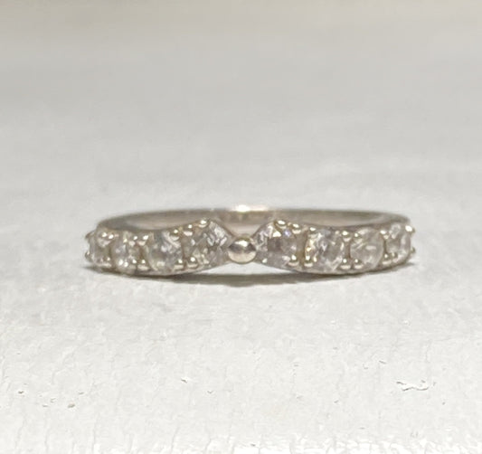 stacker ring crystal band sterling silver women girls