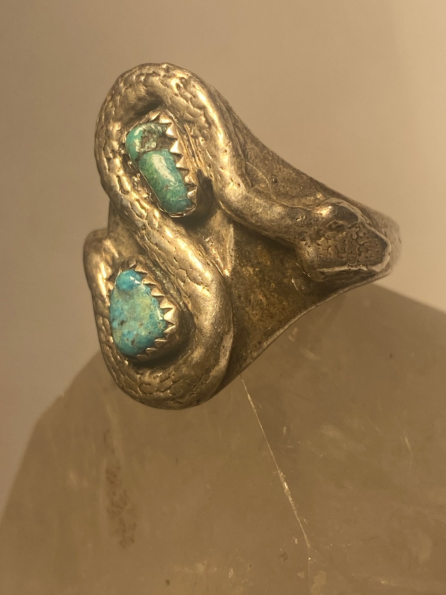 Turquoise ring snake long southwest leaves men women