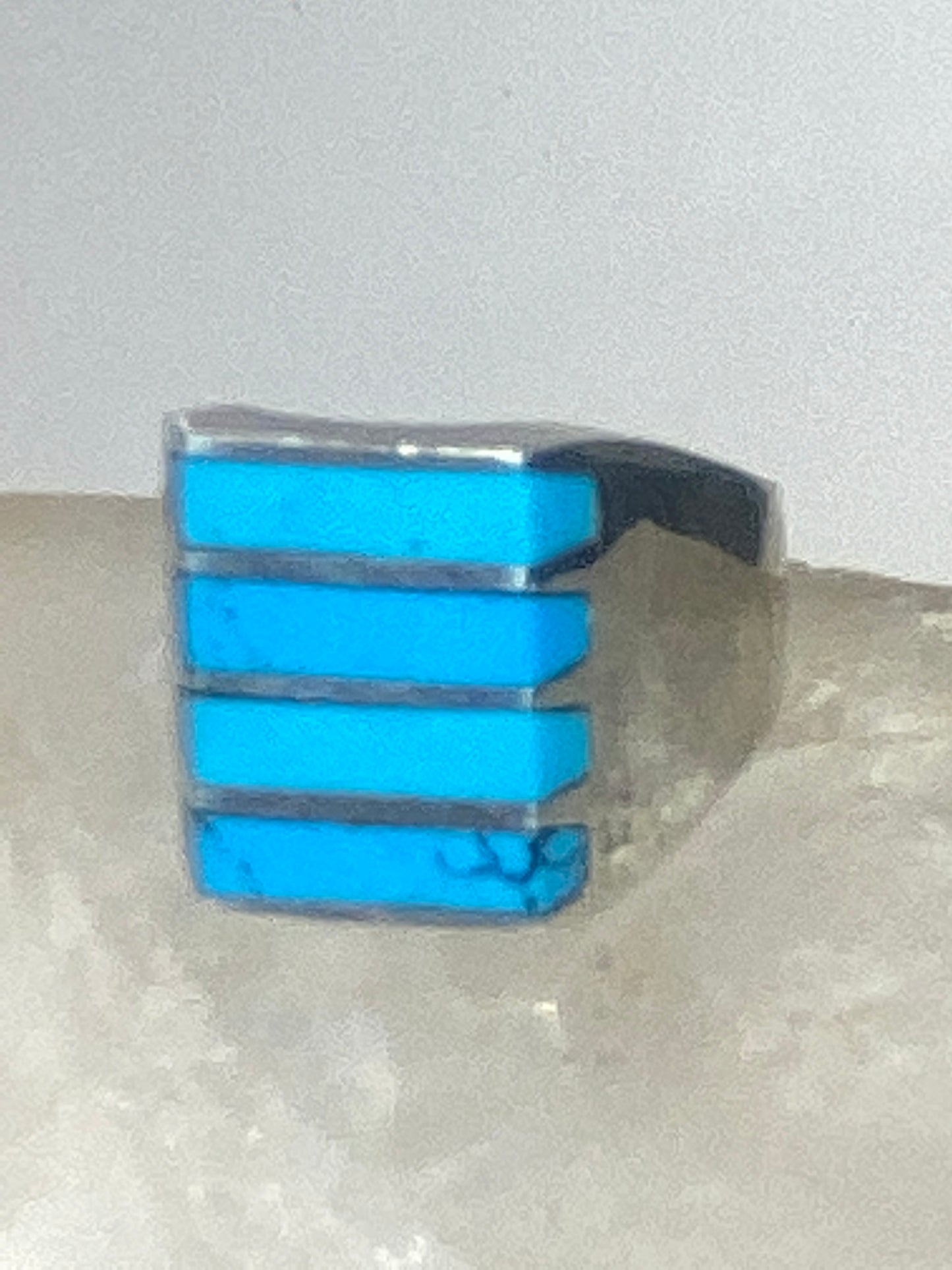 Turquoise ring size 8.50 Mexico band sterling silver men women